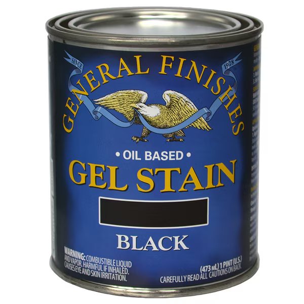 1 Pt Black Gel Stain Oil-Based Heavy Bodied Stain, General Finishes, Mfr#: BLP